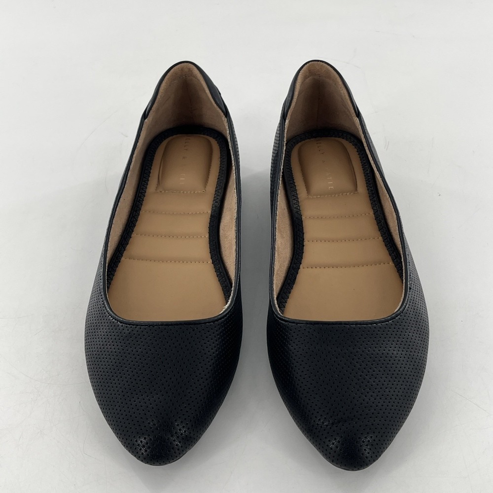 Kelly & Katie Ballet Flat Womens Black 11 M Laser Cut Perfoated Slip‎ On Arlie - Picture 2 of 14